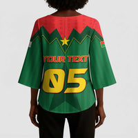 Custom Football Burkina Faso Kimono Sleeve Blouse Rising Star And Horse Sport Style - Wonder Print Shop