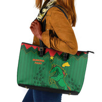 Football Burkina Faso Leather Tote Bag Rising Star And Horse Sport Style - Wonder Print Shop