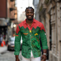 Custom Football Burkina Faso Long Sleeve Button Shirt Rising Star And Horse Sport Style - Wonder Print Shop