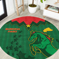 Football Burkina Faso Round Carpet Rising Star And Horse Sport Style - Wonder Print Shop