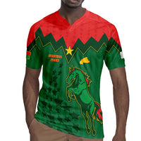 Custom Football Burkina Faso Rugby Jersey Rising Star And Horse Sport Style - Wonder Print Shop