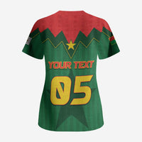 Custom Football Burkina Faso Scrub Top Rising Star And Horse Sport Style - Wonder Print Shop