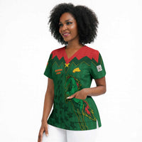Custom Football Burkina Faso Scrub Top Rising Star And Horse Sport Style - Wonder Print Shop