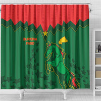 Football Burkina Faso Shower Curtain Rising Star And Horse Sport Style - Wonder Print Shop