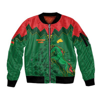 Custom Football Burkina Faso Sleeve Zip Bomber Jacket Rising Star And Horse Sport Style - Wonder Print Shop