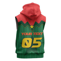 Custom Football Burkina Faso Sleeveless Hoodie Rising Star And Horse Sport Style - Wonder Print Shop