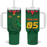 Custom Football Burkina Faso Tumbler With Handle Rising Star And Horse Sport Style - Wonder Print Shop