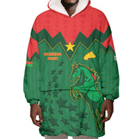 Custom Football Burkina Faso Wearable Blanket Hoodie Rising Star And Horse Sport Style - Wonder Print Shop