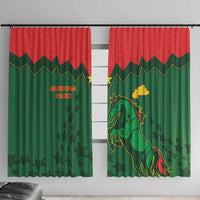 Football Burkina Faso Window Curtain Rising Star And Horse Sport Style - Wonder Print Shop