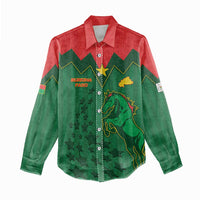 Custom Football Burkina Faso Women Casual Shirt Rising Star And Horse Sport Style - Wonder Print Shop