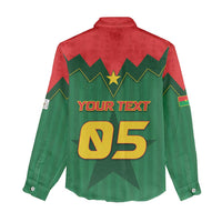 Custom Football Burkina Faso Women Casual Shirt Rising Star And Horse Sport Style - Wonder Print Shop