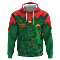 Custom Football Burkina Faso Zip Hoodie Rising Star And Horse Sport Style - Wonder Print Shop