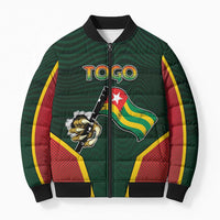 Personalized Togo Bomber Puffer Jacket Lion Claw Flag Sport Style - Wonder Print Shop