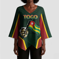Personalized Togo Kimono Sleeve Blouse Lion Claw Flag Sport Style - Wonder Print Shop