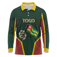 Personalized Togo Long Sleeve Polo Shirt Lion Claw Flag Sport Style - Wonder Print Shop