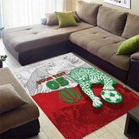 Custom Iran Football Area Rug Leopard Comic Manga Art Style