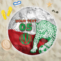 Custom Iran Football Beach Blanket Leopard Comic Manga Art Style