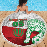 Custom Iran Football Beach Blanket Leopard Comic Manga Art Style