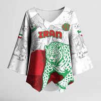Custom Iran Football Kimono Sleeve Blouse Leopard Comic Manga Art Style
