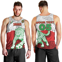 Custom Iran Football Men Tank Top Leopard Comic Manga Art Style