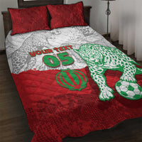 Custom Iran Football Quilt Bed Set Leopard Comic Manga Art Style