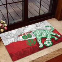 Custom Iran Football Rubber Doormat Leopard Comic Manga Art Style