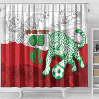 Custom Iran Football Shower Curtain Leopard Comic Manga Art Style