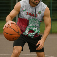 Custom Iran Football Sleeveless Hoodie Leopard Comic Manga Art Style