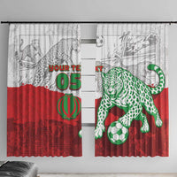 Custom Iran Football Window Curtain Leopard Comic Manga Art Style