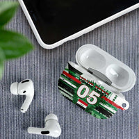 Custom Iraq Football AirPods Case Modern Glitch Art Style Lion Symbolism