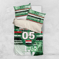 Custom Iraq Football Bedding Set Modern Glitch Art Style Lion Symbolism
