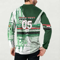 Custom Iraq Football Button Sweatshirt Modern Glitch Art Style Lion Symbolism