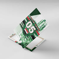 Custom Iraq Football Canvas Wall Art Modern Glitch Art Style Lion Symbolism