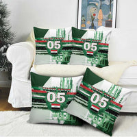Custom Iraq Football Pillow Cover Modern Glitch Art Style Lion Symbolism