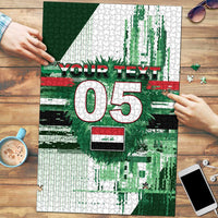 Custom Iraq Football Puzzle Modern Glitch Art Style Lion Symbolism