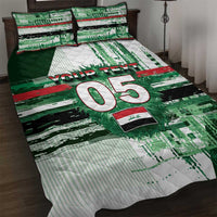 Custom Iraq Football Quilt Bed Set Modern Glitch Art Style Lion Symbolism