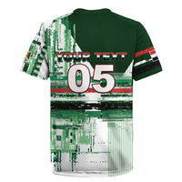 Custom Iraq Football Rugby Jersey Modern Glitch Art Style Lion Symbolism
