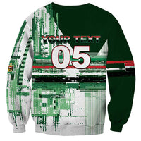 Custom Iraq Football Sweatshirt Modern Glitch Art Style Lion Symbolism