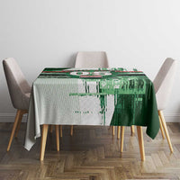 Custom Iraq Football Tablecloth Modern Glitch Art Style Lion Symbolism