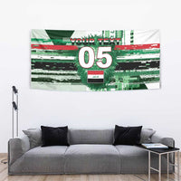 Custom Iraq Football Tapestry Modern Glitch Art Style Lion Symbolism