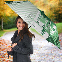 Custom Iraq Football Umbrella Modern Glitch Art Style Lion Symbolism