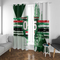Custom Iraq Football Window Curtain Modern Glitch Art Style Lion Symbolism