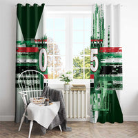 Custom Iraq Football Window Curtain Modern Glitch Art Style Lion Symbolism