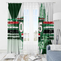 Custom Iraq Football Window Curtain Modern Glitch Art Style Lion Symbolism