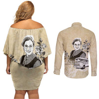 Nah Rosa Parks Couples Matching Off Shoulder Short Dress and Long Sleeve Button Shirt Black Women History