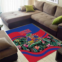Personalized Haiti Area Rug Tropical Hibiscus Flowers