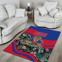 Personalized Haiti Area Rug Tropical Hibiscus Flowers