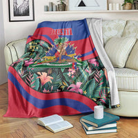Personalized Haiti Blanket Tropical Hibiscus Flowers