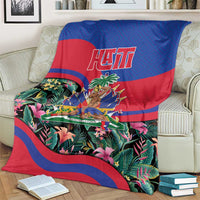 Personalized Haiti Blanket Tropical Hibiscus Flowers