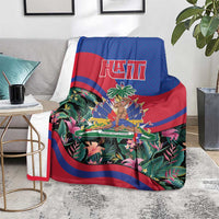 Personalized Haiti Blanket Tropical Hibiscus Flowers